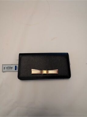 Apt. 9 Black Wallet with rose Gold Bow Accent